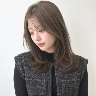 セミロング カラー 銀座/モテ🤍垢抜け レイヤー/ナナコのヘアスタイル