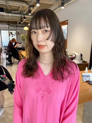 ロング カラー パーマ ヘアアレンジ メンズ キッズ ネイル マツエク・マツパ アイブロウ パーマスタイル🔅 sayacaのヘアスタイル