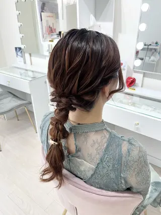セミロング ヘアアレンジ ヘアセットサロン /上坪愛美のヘアスタイル