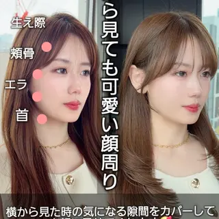 セミロング Nanako。顔周り カット/韓国レイヤーのヘアスタイル