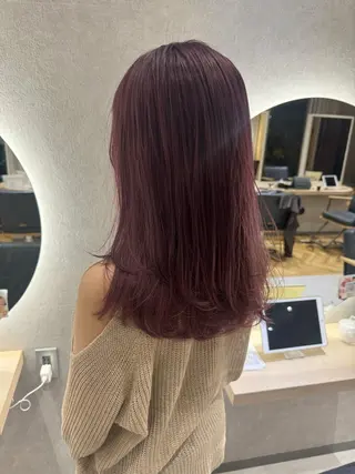 セミロング カラー 透明感カラー ボブ ミディアム 齊木勇人のヘアスタイル