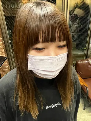 セミロング カラー パーマ ヘアアレンジ メンズ キッズ ネイル マツエク・マツパ アイブロウ 久木原 ゆりのヘアスタイル