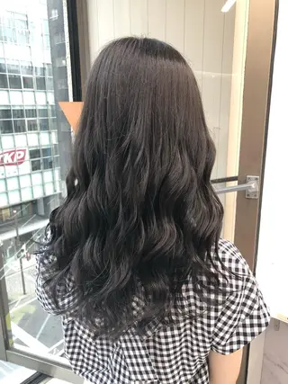 ロング カラー パーマ ヘアアレンジ メンズ キッズ ネイル マツエク・マツパ 上品＆韓国風 🥀海心🥀のヘアスタイル