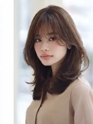 セミロング 絶対綺麗な暖色カラー 🎯あります✨増渕✨のヘアスタイル