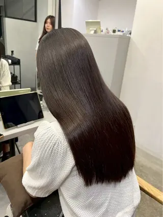 ロング パーマ 🍒モテ暖色カラー × うる艶✧ ゆなのヘアスタイル