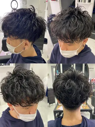 ショート カラー パーマ ヘアアレンジ メンズ 🔥メンズパーマ 特化 渡辺一翔のヘアスタイル
