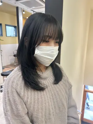 セミロング カラー hubhair レイヤー/透明感のヘアスタイル