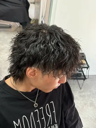 ミディアム カラー パーマ メンズ 🔥最強メンズ特化/ パーマの達人🔥風見のヘアスタイル