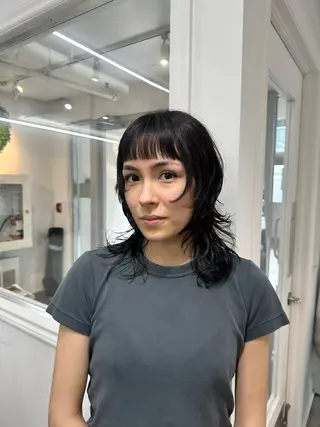 ミディアム Yuki☺︎パーマ レイヤーカットのヘアスタイル