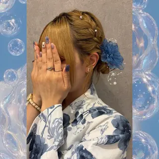 セミロング ヘアアレンジ 河原 彩心【練習モデル】のヘアスタイル