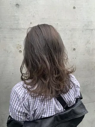 セミロング カラー 色落ちまでキレイに！ ！女性サロンのヘアスタイル