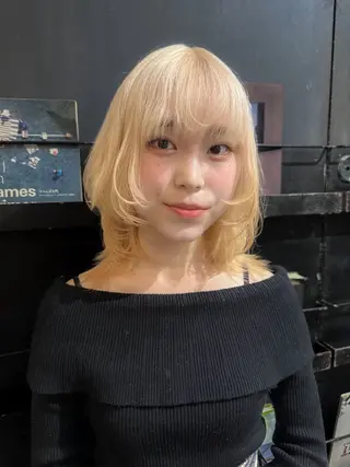ミディアム 似合わせカット ハイトーン/北村優人のヘアスタイル
