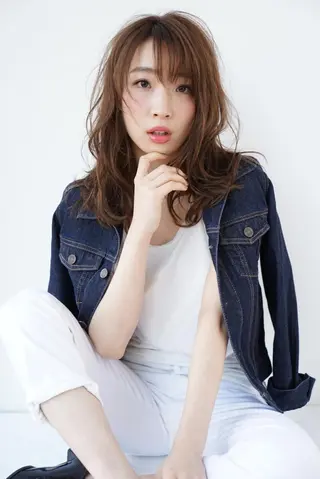 セミロング カラー パーマ Lucet byＮＹＮＹのヘアスタイル