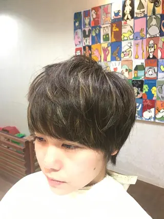 ショート カラー ハイライト/髪質改善 ans/黒木 和大のヘアスタイル