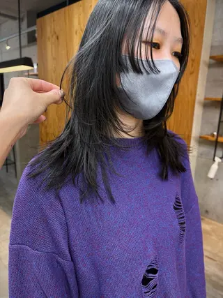 セミロング カラー ヘアアレンジ son hair HIROEのヘアスタイル
