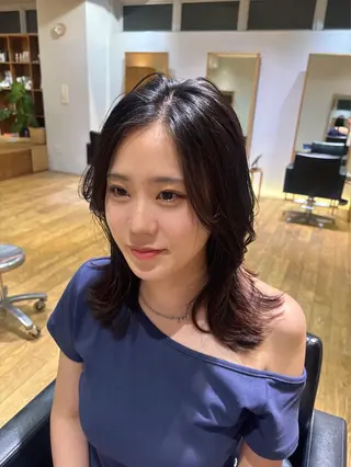 ミディアム 韓国風パーマ/ オリーブ🇰🇷あゆのヘアスタイル
