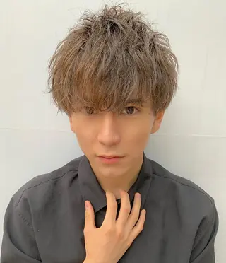 ショート カラー パーマ ヘアアレンジ メンズ 野木 良平のヘアスタイル