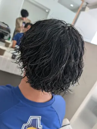 ミディアム パーマ メンズ メンズパーマ特化 QOL札幌YUTOのヘアスタイル