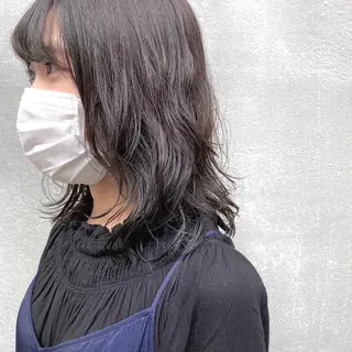 ミディアム カラー パーマ ヘアアレンジ 【ダメージレス施術】 【透明感】北村 拓也のヘアスタイル