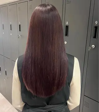 ロング カラー ヘアアレンジ 暗髪カラー🫐パーマ おくだりんかのヘアスタイル
