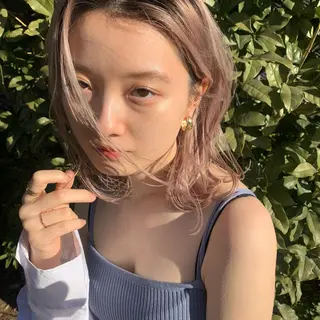 セミロング カラー ヘアアレンジ ブリーチなしWカラー ／レイヤー🎀マリノのヘアスタイル