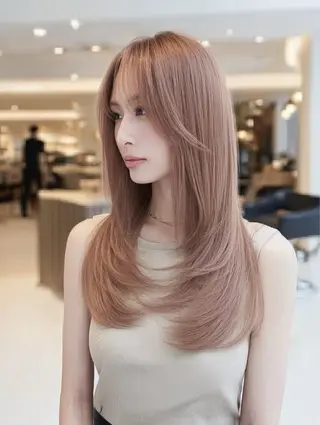 ロング カラー ハイトーンカラー が絶対可愛い✨泰聖✨のヘアスタイル
