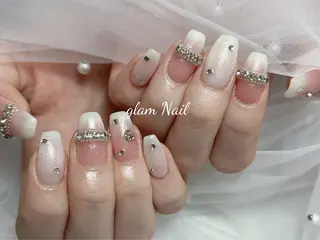 ネイル エツメ💅 長さ出し🎀デザインのネイルデザイン