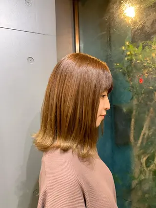 セミロング カラー パーマ ヘアアレンジ Loa misakiのヘアスタイル