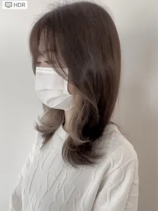 ミディアム カラー ヘアアレンジ 野村 奈里亜のヘアスタイル