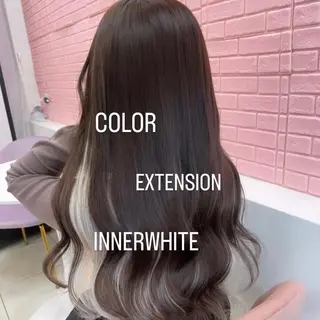 ロング カラー エクステ🩵ブリーチ 韓国ヘア🩵KAEのヘアスタイル