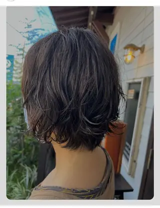 ショート カラー パーマ アズグロウヘアー福本 明里のヘアスタイル
