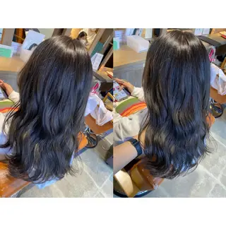 カラー 🩵盛れる顔周り/ 艶カラーemi🩵のヘアスタイル