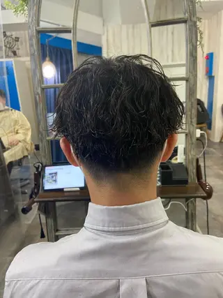 ショート パーマ メンズ カットパーマ✂️ 小坂田玲亜のヘアスタイル