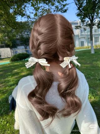 カラー 韓国ガーリー🩶🎀 ブリーチあり/なしのヘアスタイル