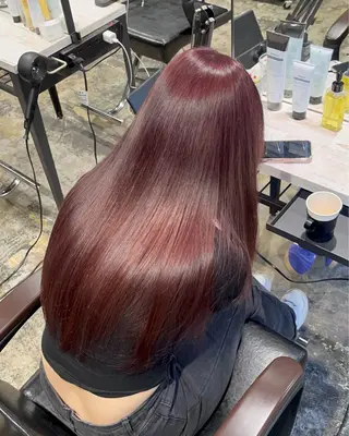 ロング 渋谷ケアブリーチ ❤️🔥徳田空悟のヘアスタイル