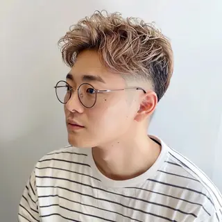 ショート カラー パーマ ヘアアレンジ メンズ EnBlesS西宮 マンツーマン神道有基のヘアスタイル