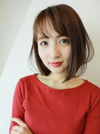 ミディアム カラー パーマ ヘアアレンジ ITbyALBUM 中野店のヘアスタイル