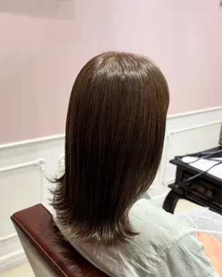 ミディアム カラー 🌱なゆみ🌱透明感 /ナチュラル/高宮のヘアスタイル