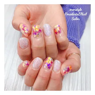 ミディアム ネイル 🐾enen style 🐾のネイルデザイン