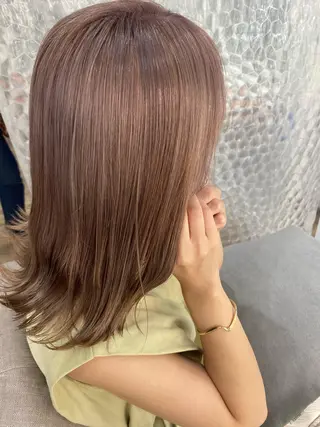 ミディアム カラー ヘアアレンジ 🧡梅田ハイトーン カラー🧡runaのヘアスタイル