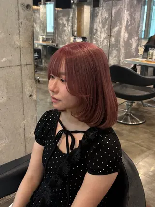 ミディアム カラー ハイトーン 横浜💞ミオのヘアスタイル