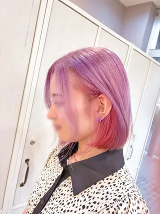 ショート レイヤー/透けカラー ✨KANAのヘアスタイル