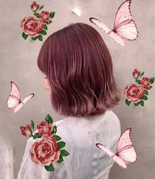 ミディアム カラー ヘアアレンジ 上品＆韓国風 🥀海心🥀のヘアスタイル