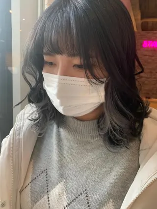 ミディアム カラー ヘアカラー&縮毛矯正 STAR☆RIVERのヘアスタイル