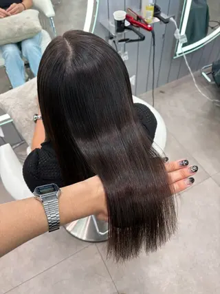 ロング ヘアアレンジ 大宮縮毛矯正🩵 レイヤー 佐藤和のヘアスタイル