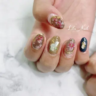 ネイル モチの良さ◉ フィルインネイル♡のネイルデザイン