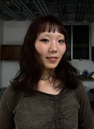 ミディアム カラー ワンカラー／ブリーチ モデル募集/愛紗のヘアスタイル