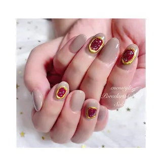 ミディアム ネイル 🐾enen style 🐾のネイルデザイン