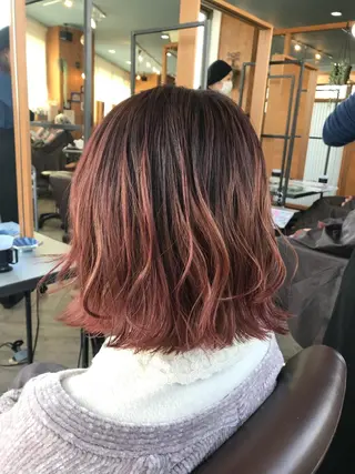 ミディアム 豊中駅3分eha レッスンモデルのヘアスタイル