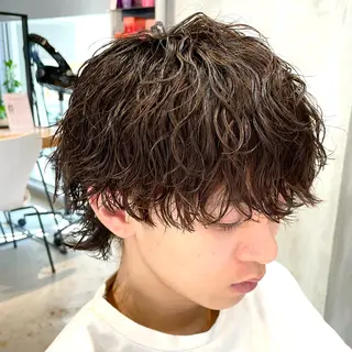 パーマ メンズ ひなた/elima 調布/暖色カラーのヘアスタイル